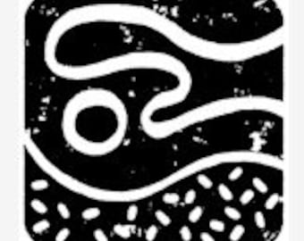 Unmounted Rubber Stamp Cutout Abstract on Square