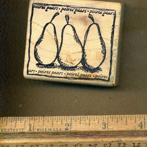 中古の木製台紙付きゴム印 - Pears