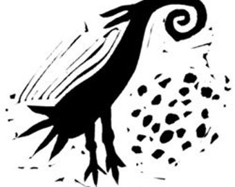 Unmounted Rubber Stamp – Petroglyph Bird