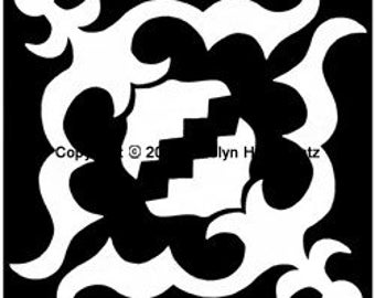 Mounted Rubber Stamp Double Ornate Reverse Flower