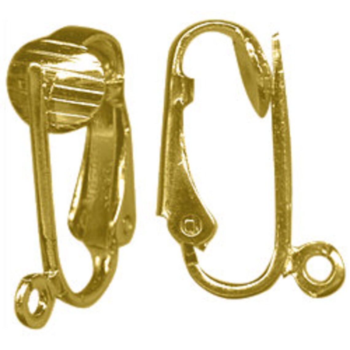 Gold Plated Clip on Earring Finding Piercedlook With Loop Etsy