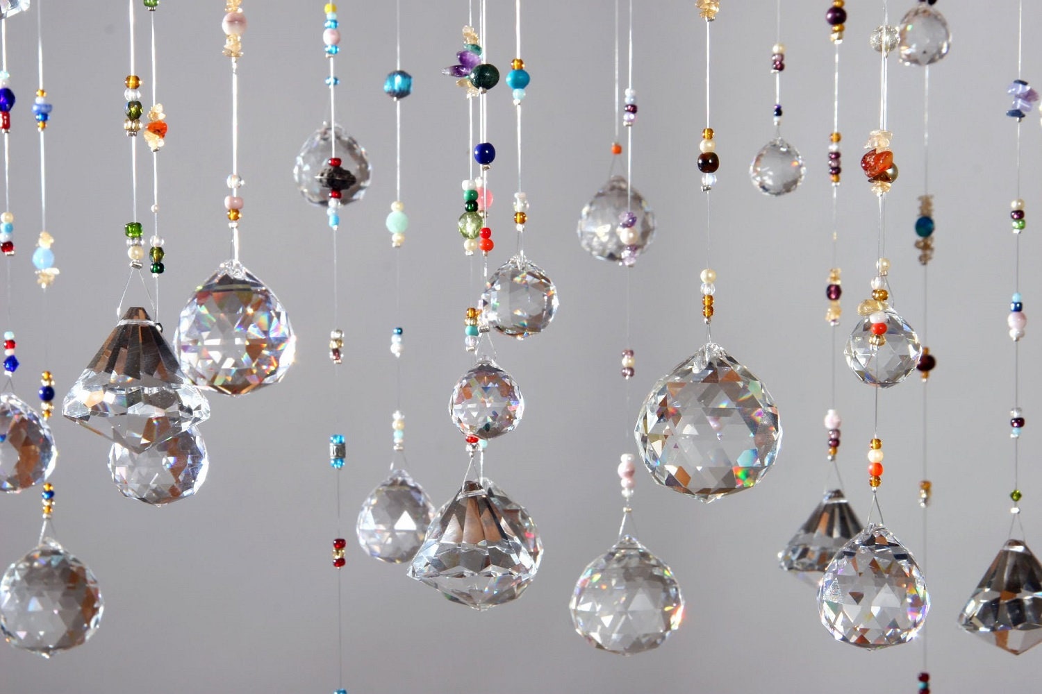 Crystal mobile Suncatcher crystal Beaded Crystal Mobile Etsy