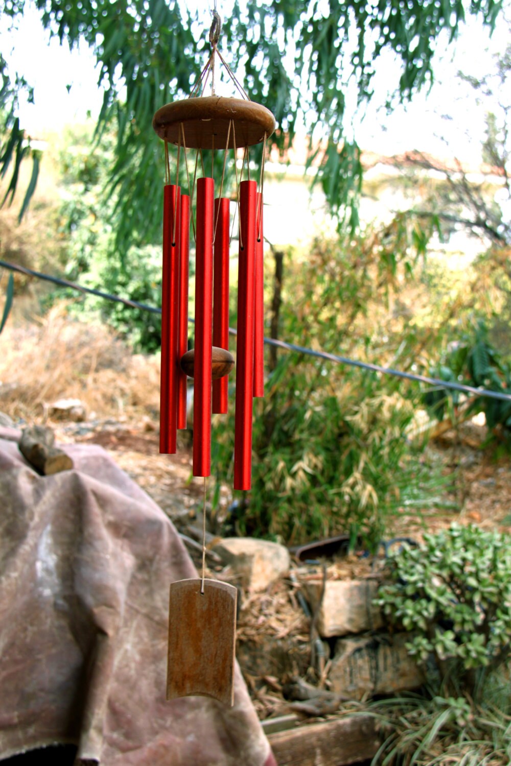 Red Christmas Gift Wind Chimes Red Windchill Tuned Musical Etsy