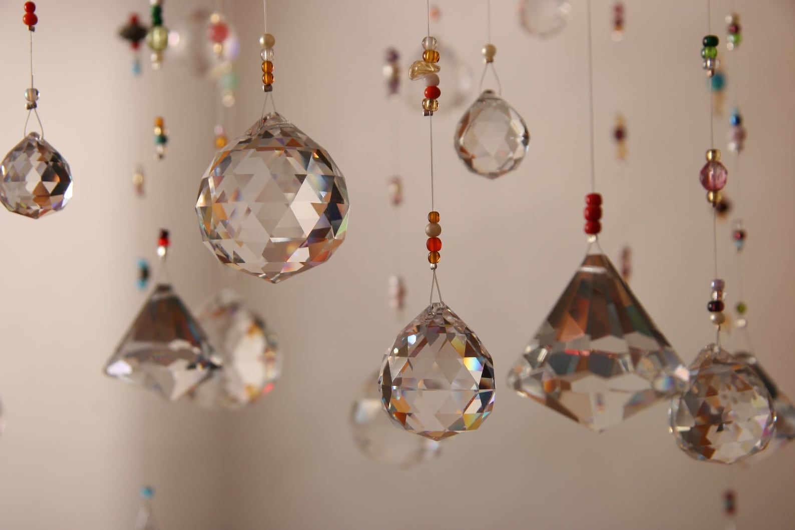 Crystal Mobile Suncatcher Crystal Beaded Crystal Mobile Etsy