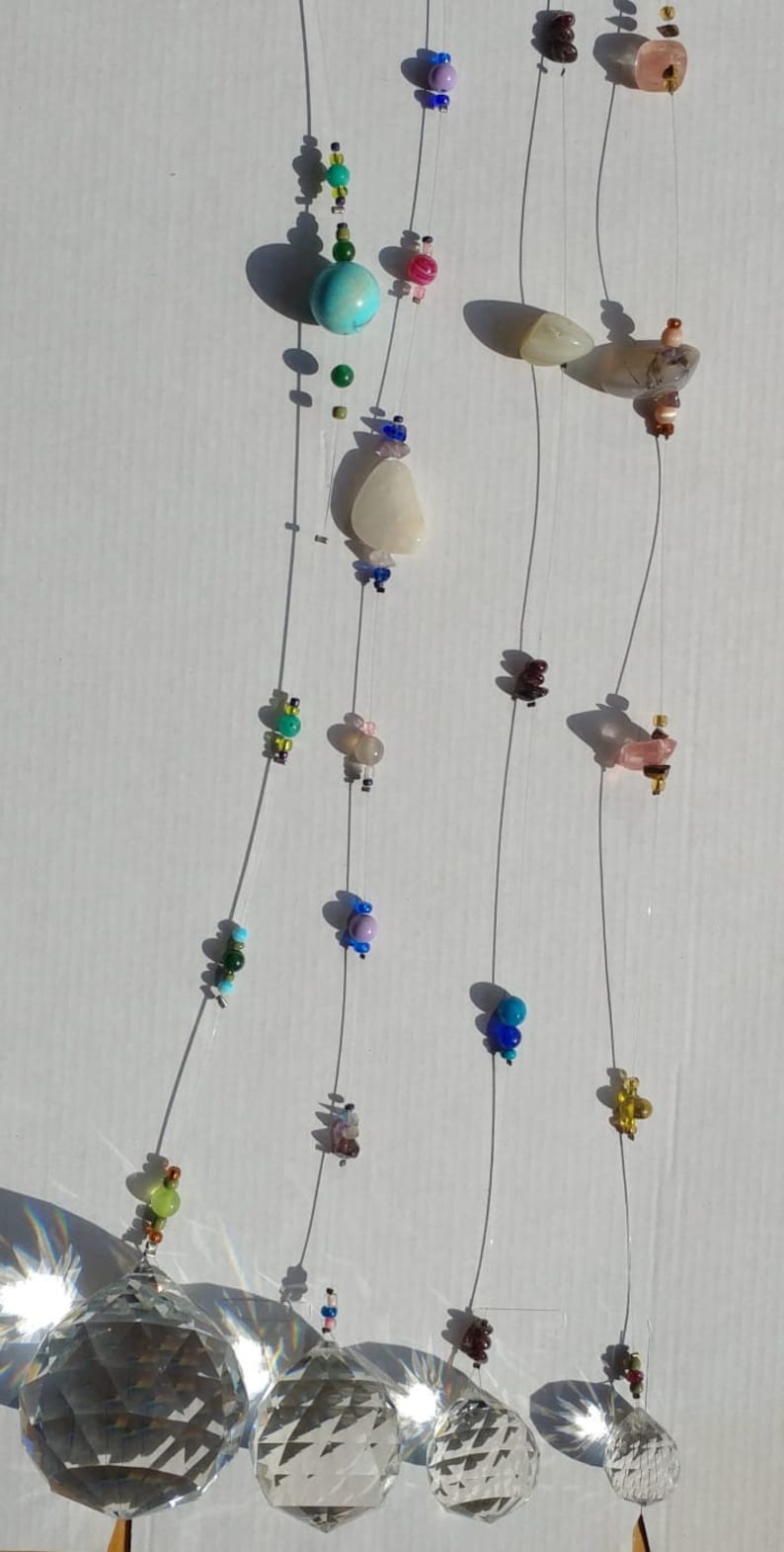 Crystal Mobile Suncatcher Crystal Beaded Crystal Mobile Etsy