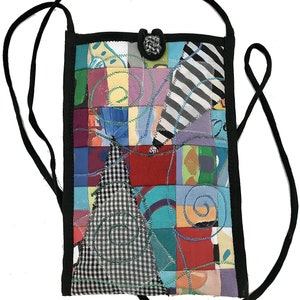 Bolso bandolera para teléfono móvil de algodón reciclado hecho a mano para mujer - LRW Designs