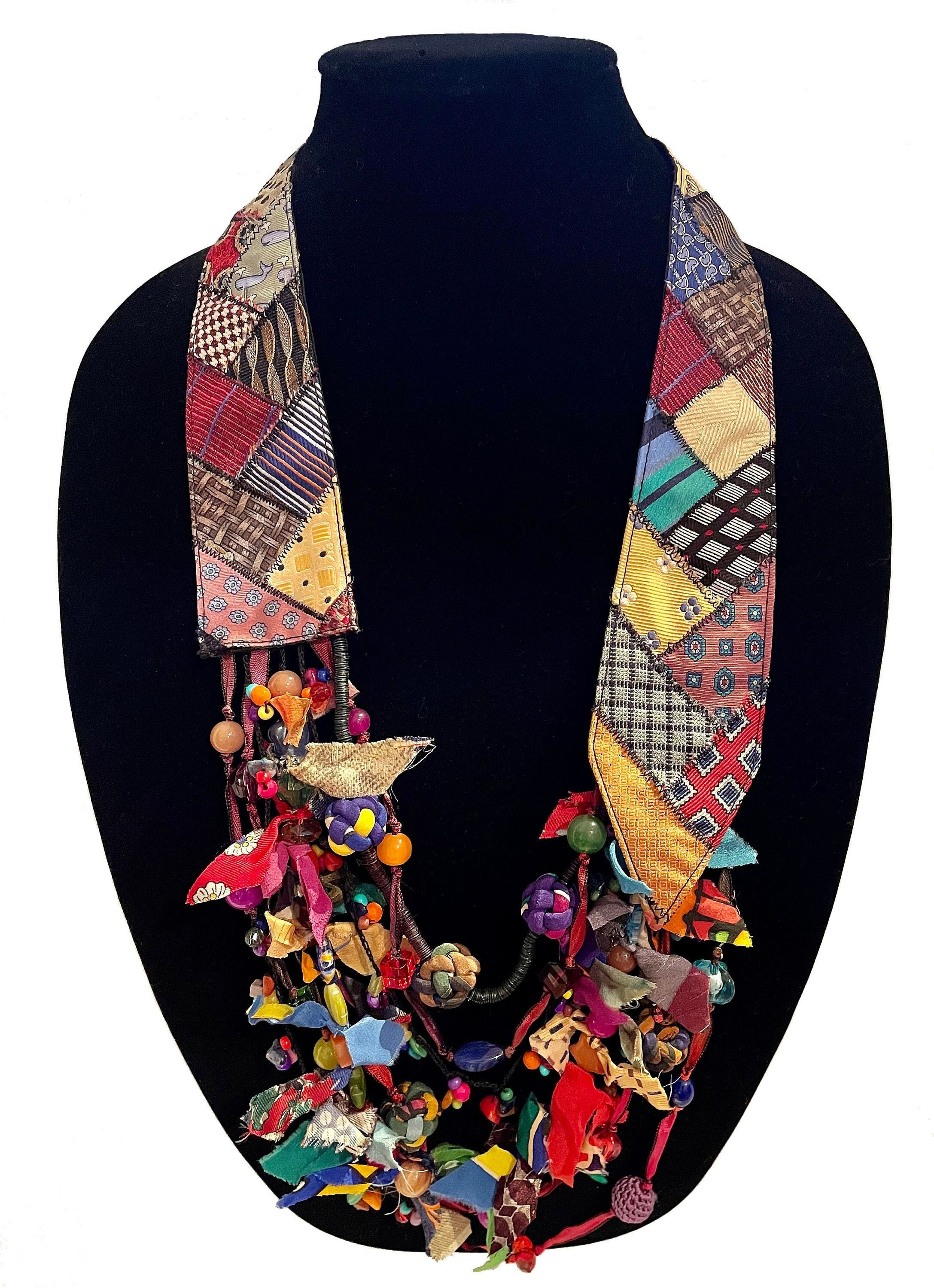 Textile Necklace Men Etsy