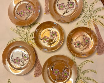 Set of Miniature Lustreware Plates and Saucers