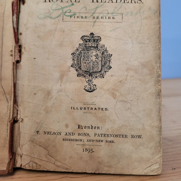 1893 Storybook The Royal Readers Number 2 First Series London Cloth bound hardback embossed