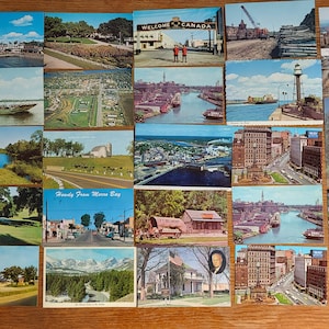 Postales de la década de 1970 Estados de EE. UU. y Canadá lote de postales vintage de 23