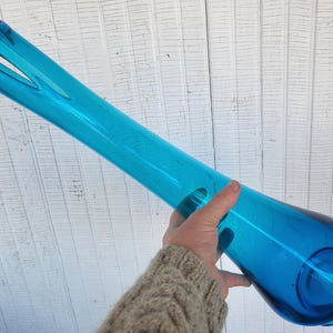 LE Smith Swung Vase 19 inches tall Blue smoothie tall art glass vase Glass rainbow Simplicity Gorgeous turquoise glass Mid century America