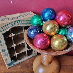 Vintage Shiny Brite Ornamente: Weihnachtskugeln aus den USA, Original Box