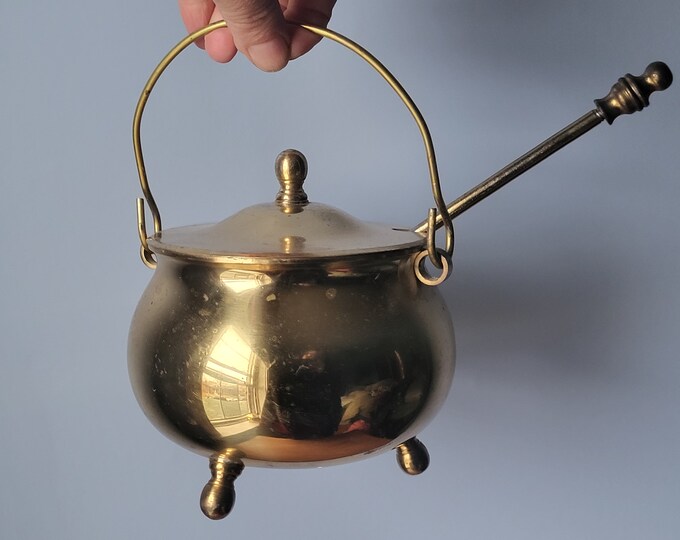 Antique Brass Fire Starter 1800s. Fireplace Accessory Oil Firestarter