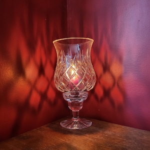 Crystal candleholder Illusions by Samobor blown glass Hurricane Lamp Globe and Chimney Crafted in Croatia  Cut lead crystal