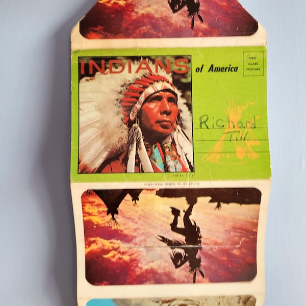 Cartella souvenir del libro a fisarmonica degli Indiani d'America