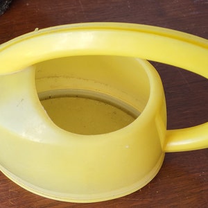 Swiss Stöckli Bright Yellow Watering Can. Vintage plastic long narrow spout indoor water can image 4