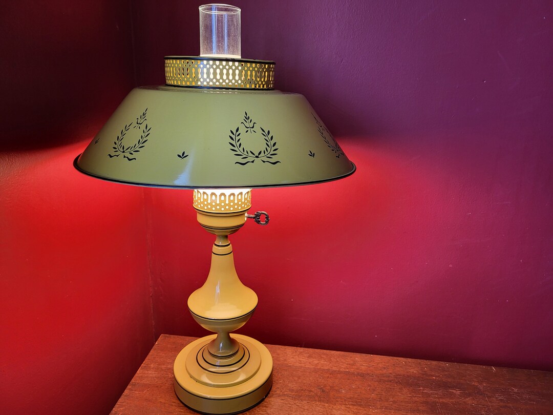 Mustard Yellow Painted Metal Electric Pil Lamp Metal Lamp Base and ...