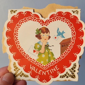 Vintage Valentine Este pequeno cartão é enviado para transmitir Minha mensagem de amor para você hoje De um álbum de recortes dos anos 1940 Barbara