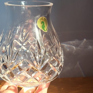 Lampe fée vintage Chara en cristal de Waterford, dessus Hurricane