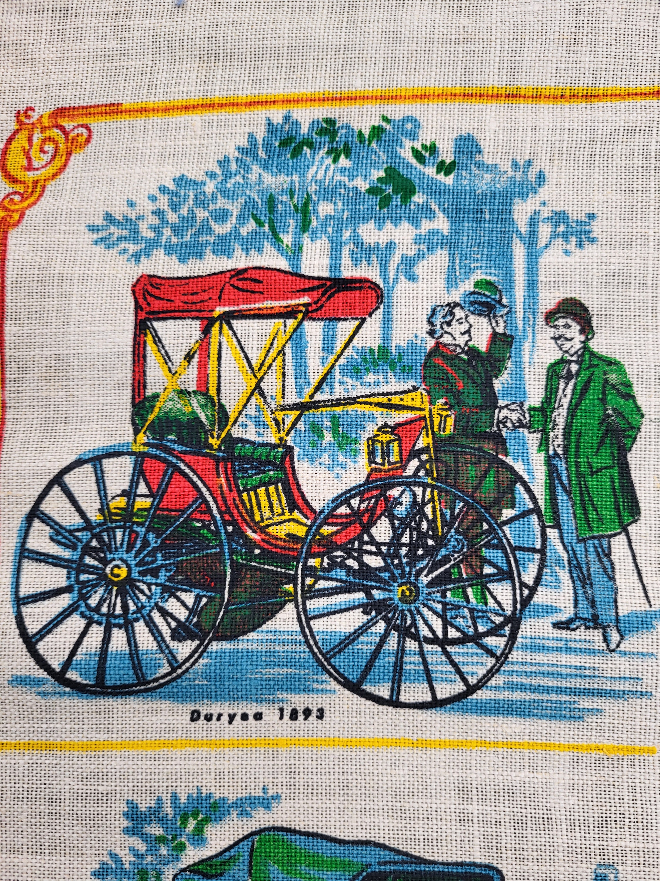 1973 Fabric Calendar With Antique Automobiles - Etsy