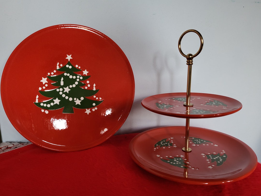 Waechtersback Christmas Serving Plates West Germany. Tiered Serving