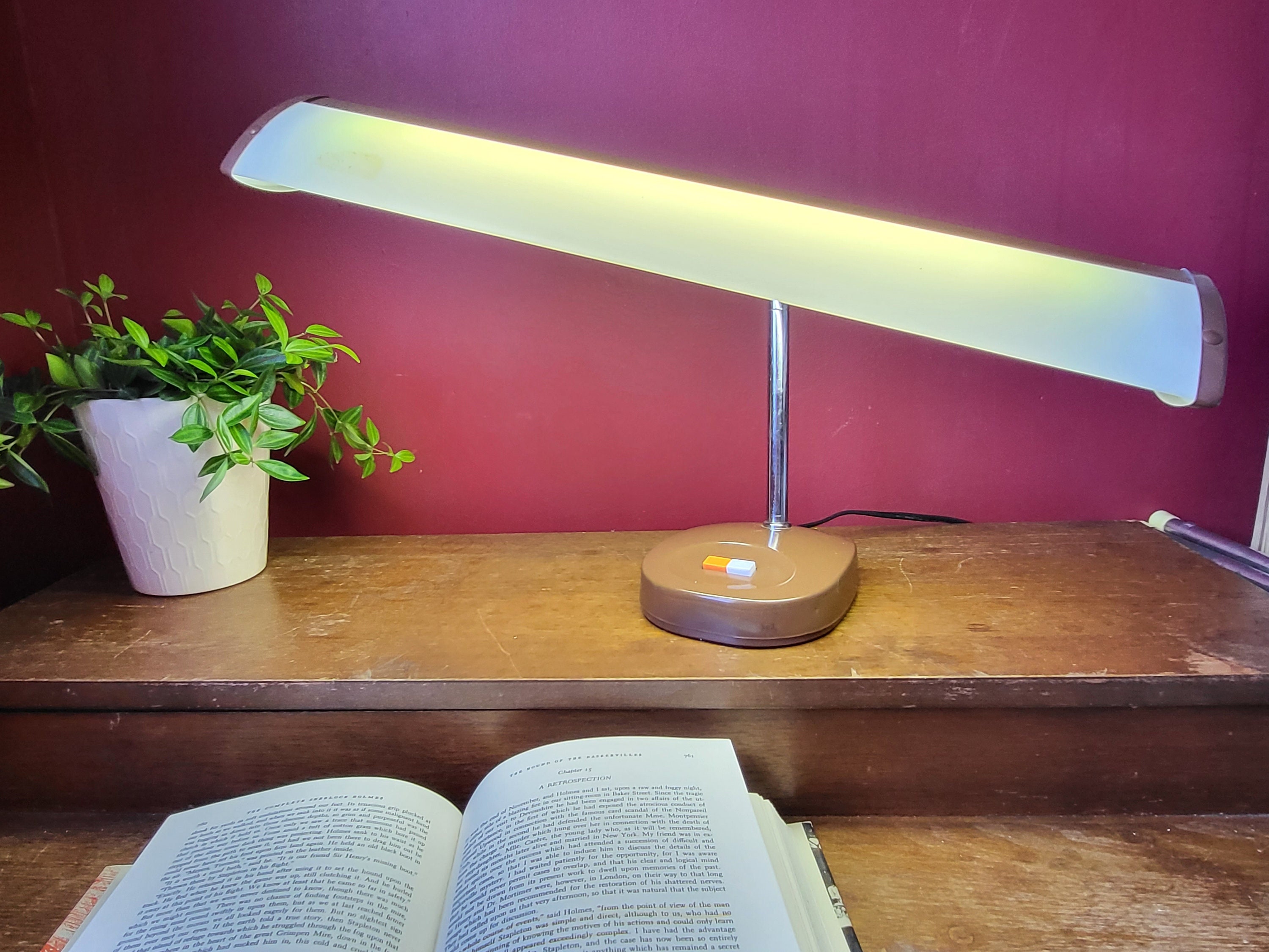 Fluorescent Desk Lamp Adjustable Lamp Vintage MCM 1950s Office