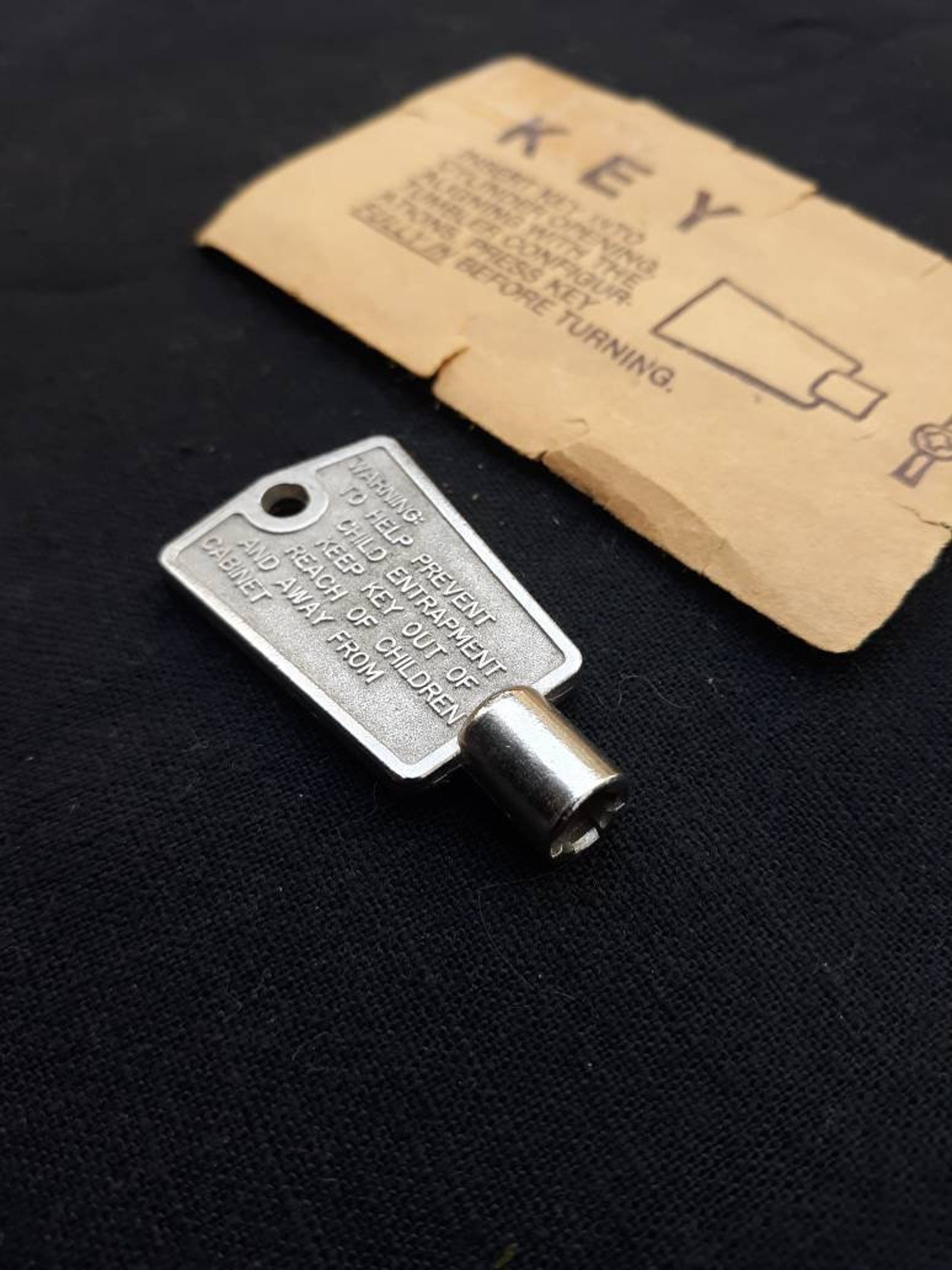 Vintage Key 1970s Frigidaire upright freezer key with paper Etsy