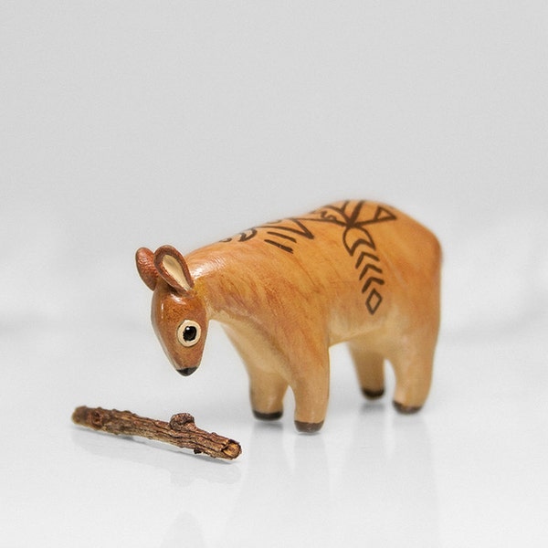 Deer Figurine OOAK Handmade Polymer Clay Animal Totem