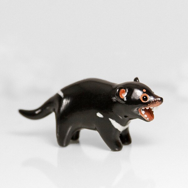 Tasmanian Devil Figurine OOAK Handmade Polymer Clay Animal Totem