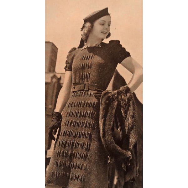 1930s shirred dress