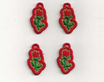 2" Rose Charms, set of 4!