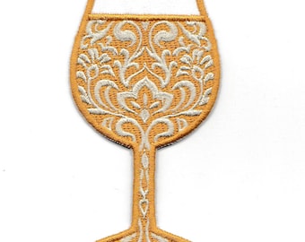 Damask Wine Glass Patch! Custom Made!