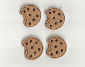 Chocolate Chip Cookie Felties! Custom Color, Set of 4!