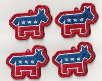 2” Democratic Party Logo Lace Charms, Set of 4!