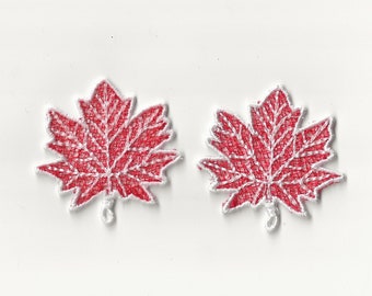 2" Fall Maple Leaf , Lace Charm / Ornament, Custom Color!