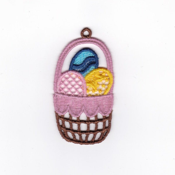 3" Easter Basket Dentelle Charme / Ornement, Custom Liner Color!