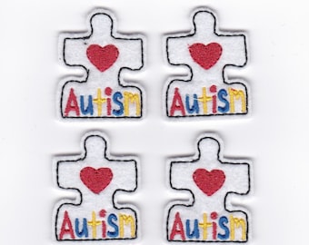 2” Autism Puzzle Piece Feltie, Set of 4 Custom!