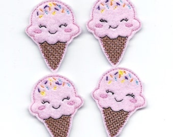 Ice Cream Cone Felties! Custom Color, Set of 4!