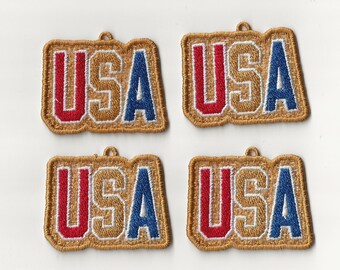 2” USA Lace Charms, Set of 4!