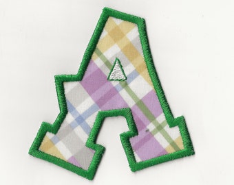 Pastel Plaid Letter! 4" any letter Custom Made!