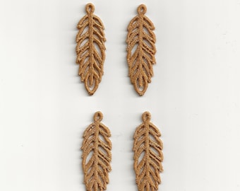 2” Feather Lace Charms, Set of 4!