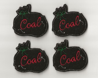 Lump of Coal Felties! Custom Color, Set of 4!