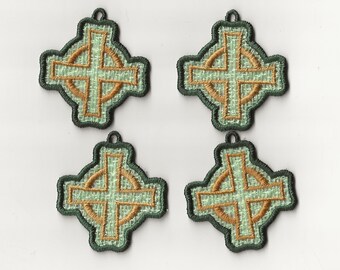 2" Celtic Cross Charms, set of 4!