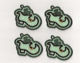 2" Leprechaun Shoe Charms, set of 4!