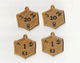 1.5” D-20 D&D Lace Charms, Set of 4!