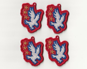 2” American Eagle with Stars Lace Charms, Set of 4!
