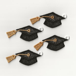 2” Graduation Hat Lace Charms, Set of 4!