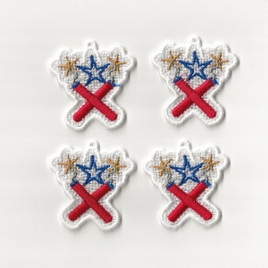 2” Fireworks / Firecracker Lace Charms, Set of 4!