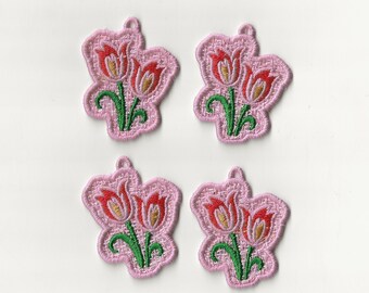 2" Tulip Charms, set of 4!