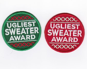 3" Ugly Sweater Award Patch, Custom Made!